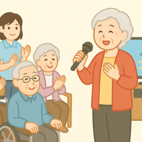 カラオケを楽しみました♪（入所サービス）